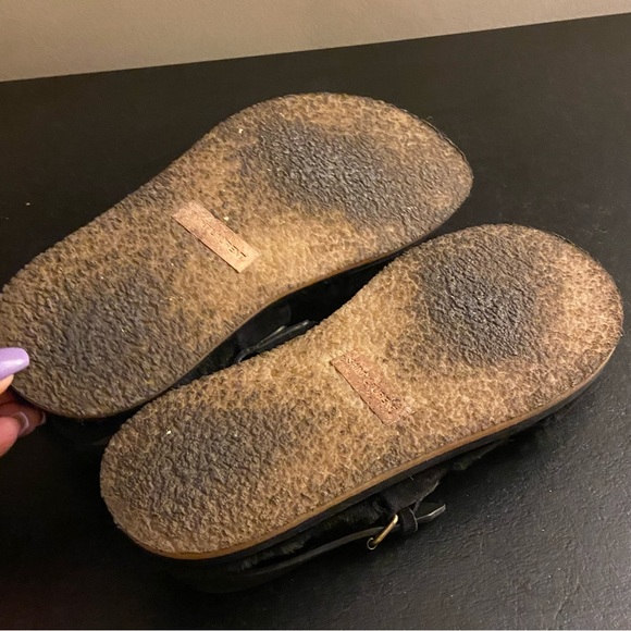 Saint Laurent black leather fur insole sandals sz 10 - Picture 7 of 13